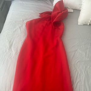 Red gown worn one size 10 Subba material with stretch